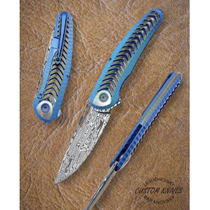 ШЕВРОН (Chevron) ексклюзивний складний ніж ручної роботи KUSTOM KNIVES, RWL-34™ 61-62 HRC. Photo 2